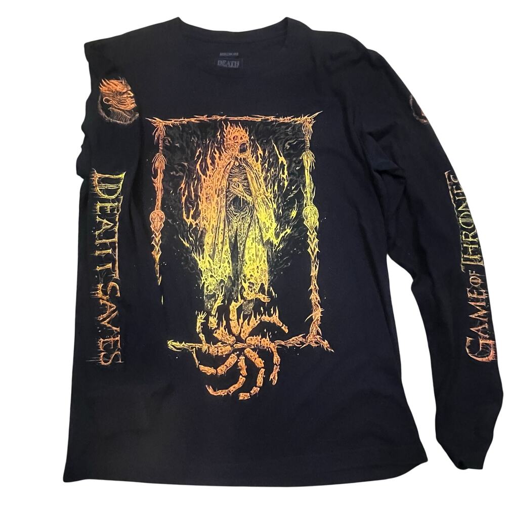 Death‎ Saves Game Of Thrones Long Sleeve Tee Men’s M Black Metal Graphic